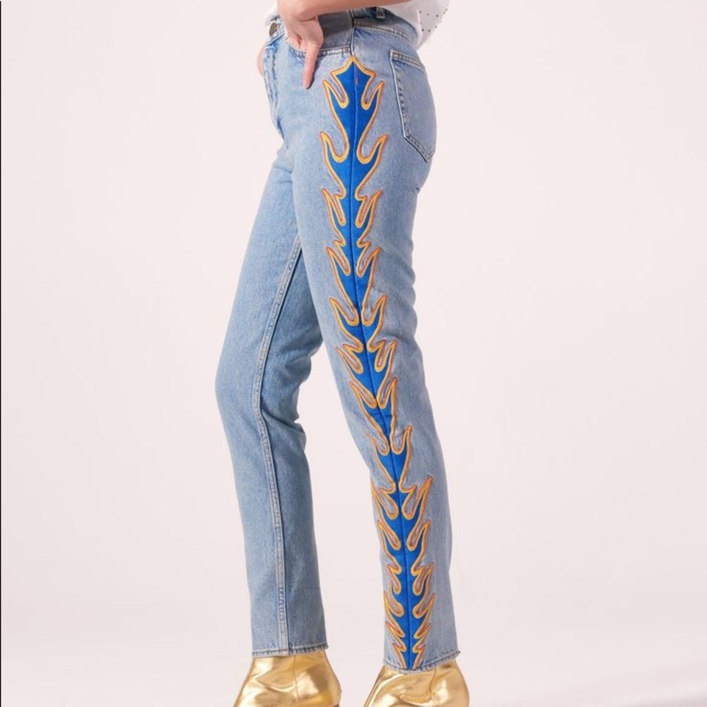 Sandro Flame Jeans - straight leg, blue denim